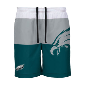 Philadelphia Eagles NFL Mens 3 Stripe Big Logo Swimming Trunks