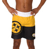 Pittsburgh Steelers NFL Mens 3 Stripe Big Logo Swimming Trunks