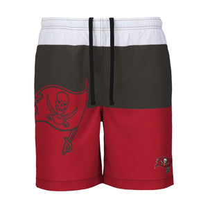 Tampa Bay Buccaneers NFL Mens 3 Stripe Big Logo Swimming Trunks