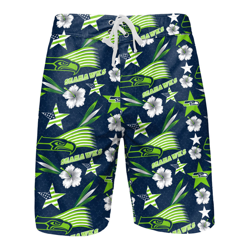 SEATTLE SEAHAWKS Blue NFL FOOTBALL BOARD SHORTS Swim Beach Pool Gym Suit  Men's S