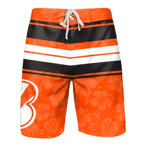 Cincinnati Bengals NFL Mens Hibiscus Boardwalk Stripe Boardshorts
