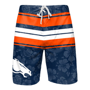 Denver Broncos NFL Mens Hibiscus Boardwalk Stripe Boardshorts