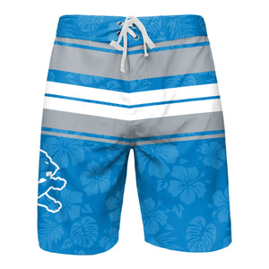 Detroit Lions NFL Mens Hibiscus Boardwalk Stripe Boardshorts