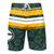 Green Bay Packers NFL Mens Hibiscus Boardwalk Stripe Boardshorts