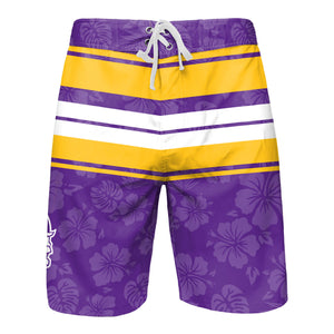 Minnesota Vikings NFL Mens Hibiscus Boardwalk Stripe Boardshorts