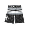 Las Vegas Raiders NFL Mens Hibiscus Boardwalk Stripe Boardshorts