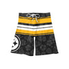 Pittsburgh Steelers NFL Mens Hibiscus Boardwalk Stripe Boardshorts