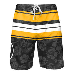 Pittsburgh Steelers NFL Mens Hibiscus Boardwalk Stripe Boardshorts