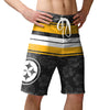 Pittsburgh Steelers NFL Mens Hibiscus Boardwalk Stripe Boardshorts