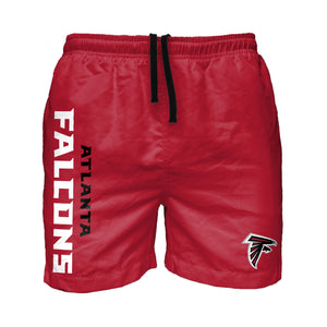 Atlanta Falcons NFL Mens Solid Wordmark 5.5" Swimming Trunks