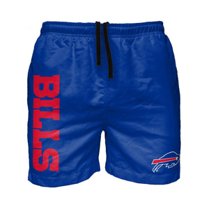 Buffalo Bills NFL Mens Solid Wordmark 5.5" Swimming Trunks