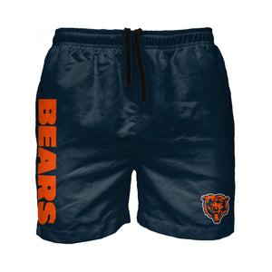 Chicago Bears NFL Mens Solid Wordmark 5.5" Swimming Trunks