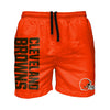 Cleveland Browns NFL Mens Solid Wordmark 5.5" Swimming Trunks