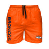 Denver Broncos NFL Mens Solid Wordmark 5.5" Swimming Trunks