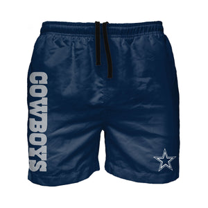 Dallas Cowboys NFL Mens Solid Wordmark 5.5" Swimming Trunks