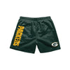 Green Bay Packers NFL Mens Solid Wordmark 5.5" Swimming Trunks