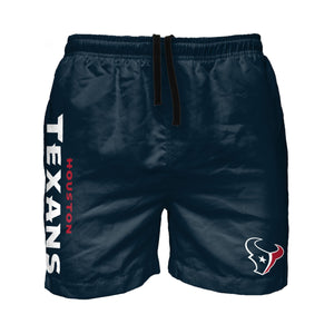 Houston Texans NFL Mens Solid Wordmark 5.5" Swimming Trunks