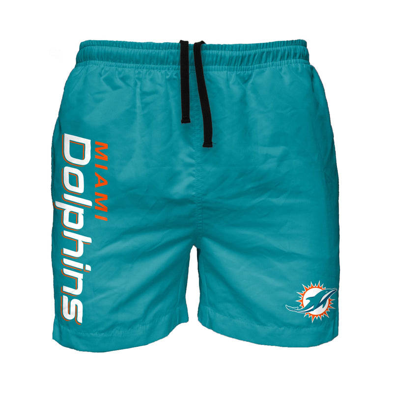 Miami Dolphins NFL Mens Solid Wordmark Swimming Trunks