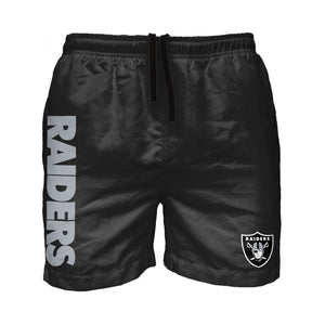 Las Vegas Raiders NFL Mens Solid Wordmark 5.5" Swimming Trunks