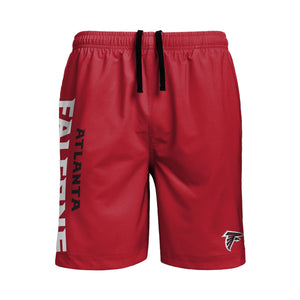 Atlanta Falcons NFL Mens Solid Wordmark Traditional Swimming Trunks