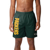 Green Bay Packers NFL Mens Solid Wordmark Traditional Swimming Trunks