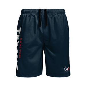 Houston Texans NFL Mens Solid Wordmark Traditional Swimming Trunks