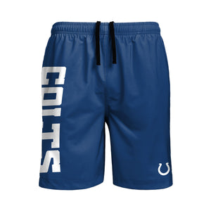 Indianapolis Colts NFL Mens Solid Wordmark Traditional Swimming Trunks