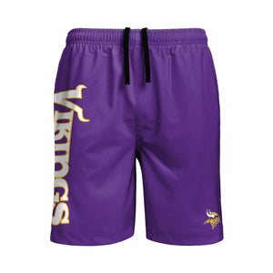 Minnesota Vikings NFL Mens Solid Wordmark Traditional Swimming Trunks