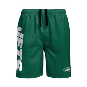 New York Jets NFL Mens Solid Wordmark Traditional Swimming Trunks