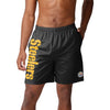 Pittsburgh Steelers NFL Mens Solid Wordmark Traditional Swimming Trunks