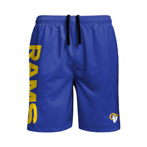 Los Angeles Rams NFL Mens Solid Wordmark Traditional Swimming Trunks