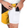 Pittsburgh Steelers NFL Mens Colorblock Double Down Liner Training Shorts