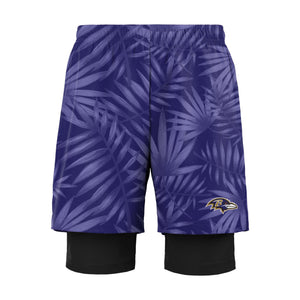 Baltimore Ravens NFL Mens Floral Black Liner Shorts