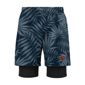 Chicago Bears NFL Mens Floral Black Liner Shorts