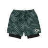 Green Bay Packers NFL Mens Floral Black Liner Shorts