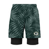 Green Bay Packers NFL Mens Floral Black Liner Shorts