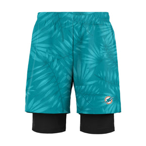 Miami Dolphins NFL Mens Floral Black Liner Shorts