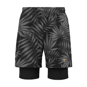 New Orleans Saints NFL Mens Floral Black Liner Shorts