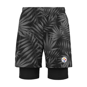 Pittsburgh Steelers NFL Mens Floral Black Liner Shorts