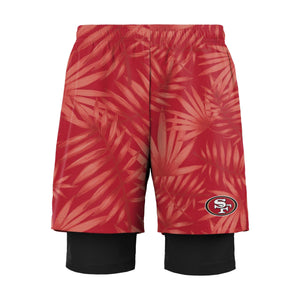 San Francisco 49ers NFL Mens Floral Black Liner Shorts