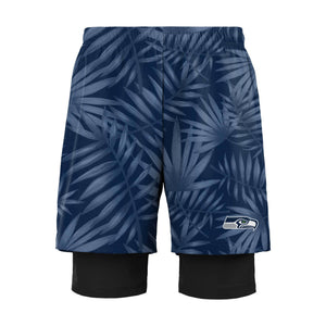 Seattle Seahawks NFL Mens Floral Black Liner Shorts