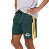 Green Bay Packers NFL Mens Side Stripe Fleece Shorts