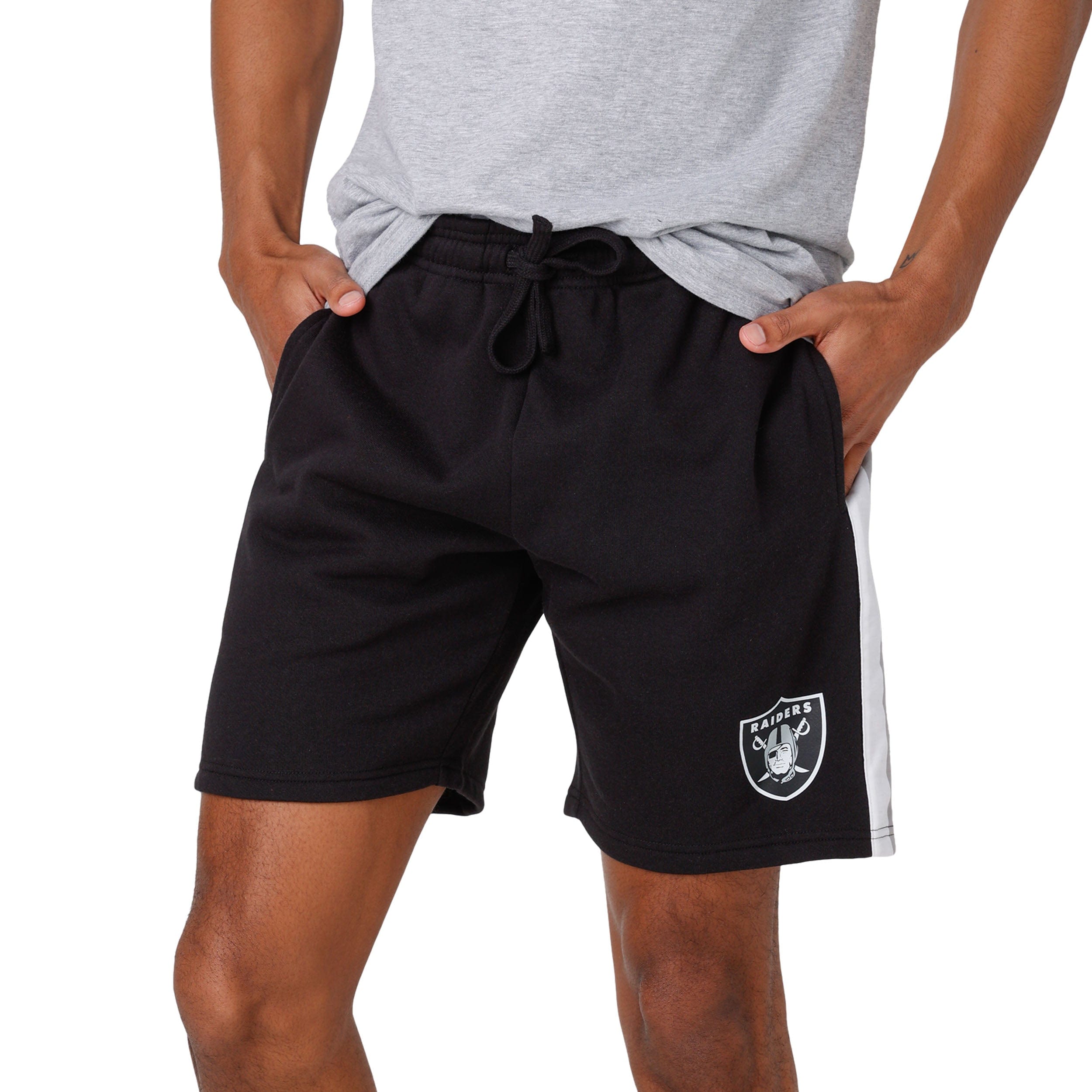 FOCO Baltimore Ravens Side Stripe Fleece Shorts, Mens Size: L