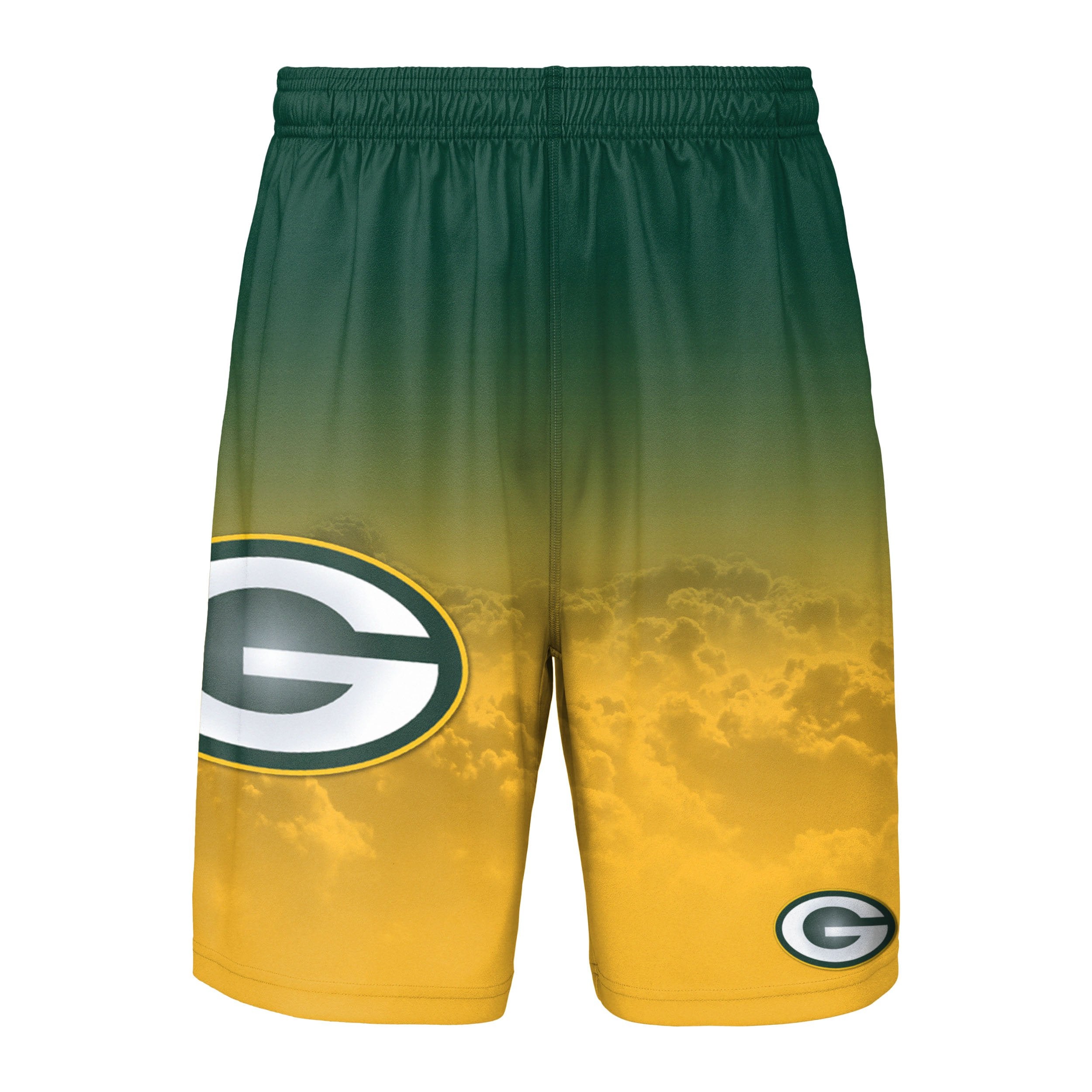 Green Bay Packers Gradient Big Logo Training Shorts - Yellow