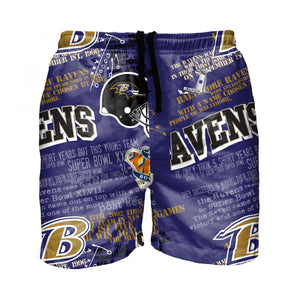 Baltimore Ravens NFL Mens Logo Rush Swimming Trunks