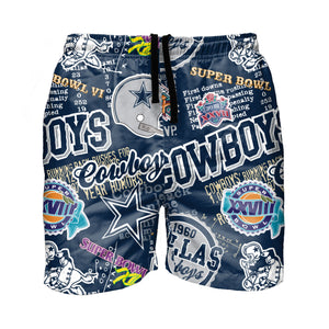 Dallas Cowboys NFL Mens Logo Rush Swimming Trunks