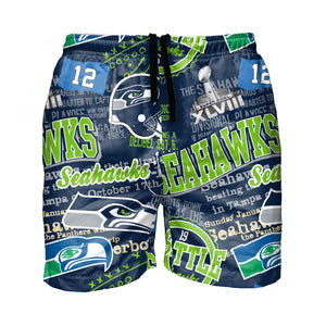 Seattle Seahawks NFL Mens Logo Rush Swimming Trunks