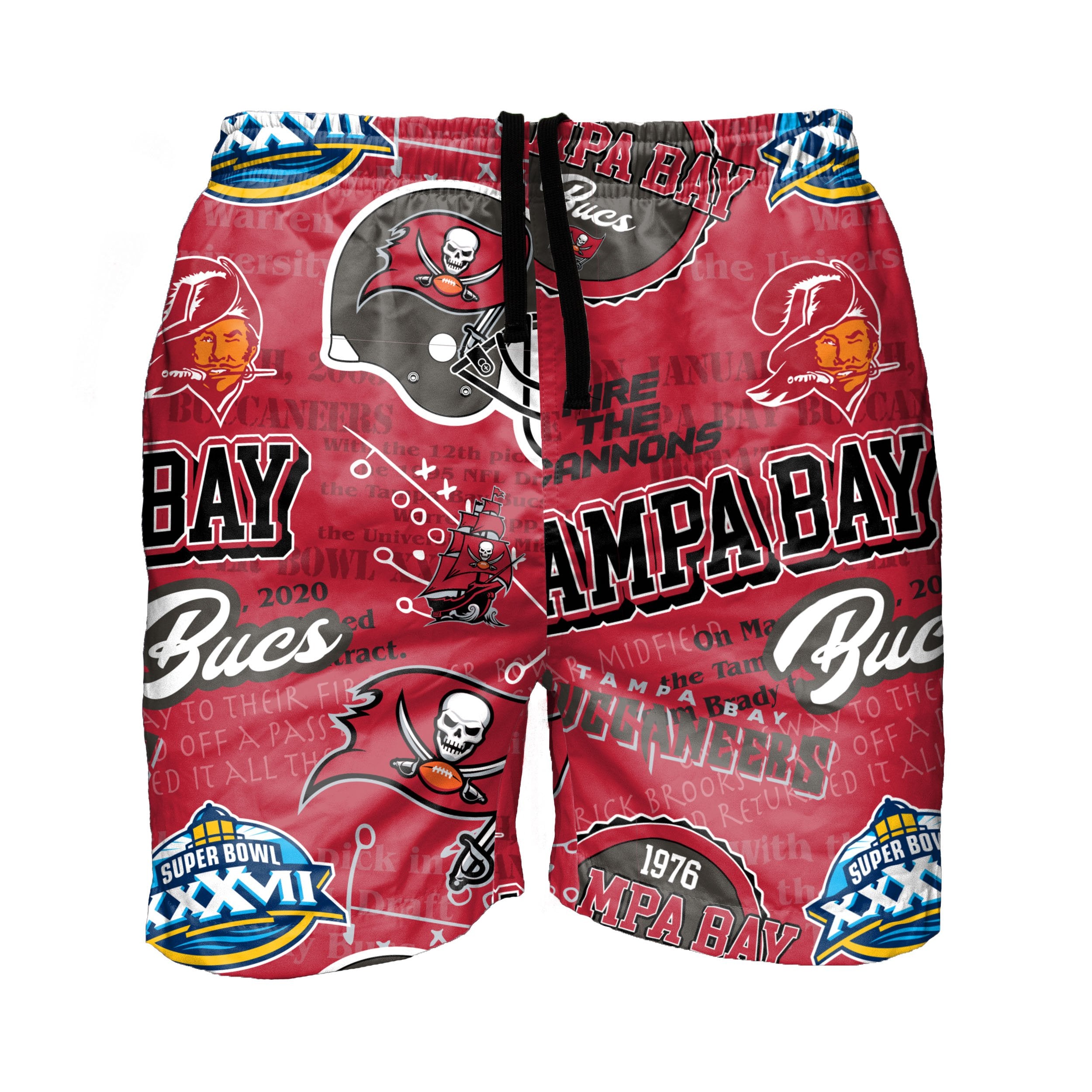 FOCO Tampa Bay Buccaneers NFL Mens Logo Rush Swimming Trunks