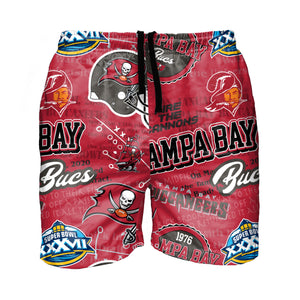 Tampa Bay Buccaneers NFL Mens Logo Rush Swimming Trunks