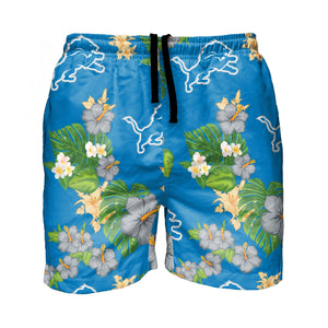 Detroit Lions NFL Mens Floral Slim Fit 5.5" Swimming Suit Trunks